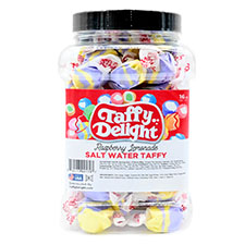 Taffy Delight Raspberry Lemonade Salt Water Taffy 16oz Jar 